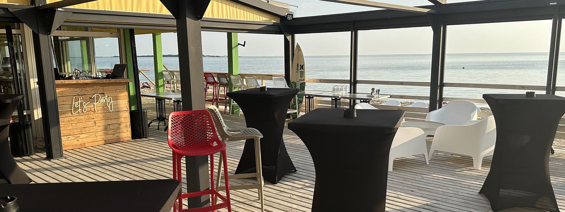 Prestation DJ, Sonorisation et Mange-debout face à la mer